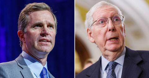 split image of Andy Beshear and Mitch McConnell
