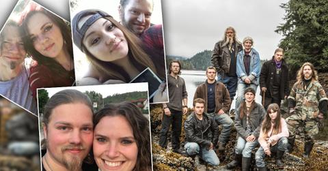 Cast of Alaskan Bush People with Insets of Sons With Their Significant Others