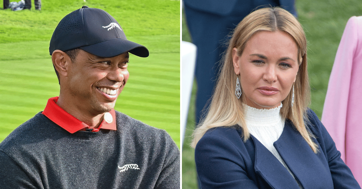 Split photo of Tiger Woods, Vanessa Trump