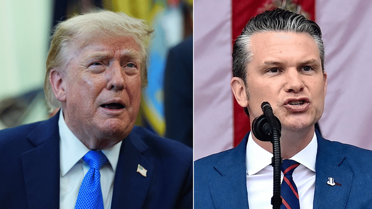 Photo of Donald Trump, Pete Hegseth