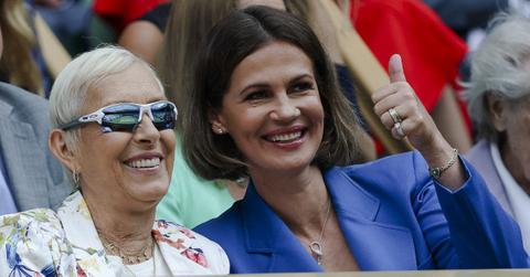 Composite photo of Martina Navratilova and Julie Lemigova.