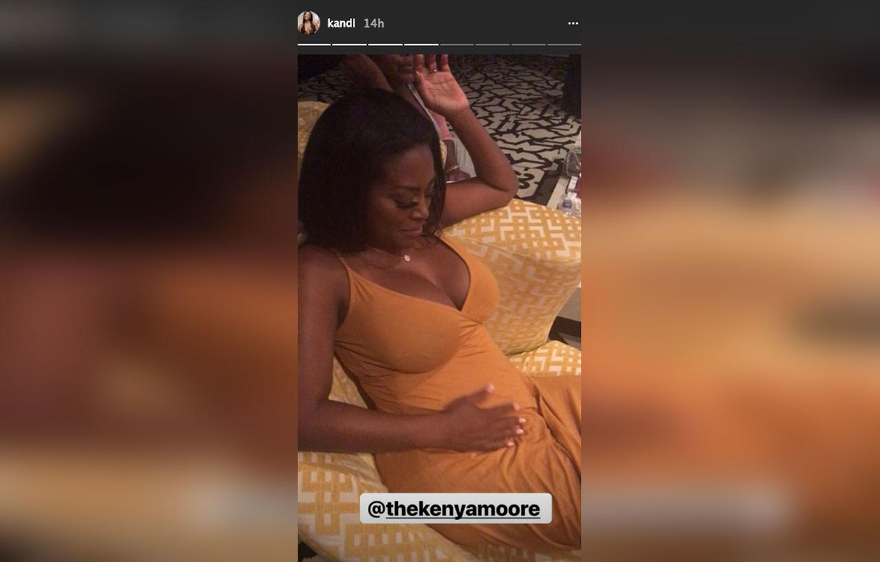 Pregnant Kenya Moore Shows Off Baby Bump In Sexy Dress