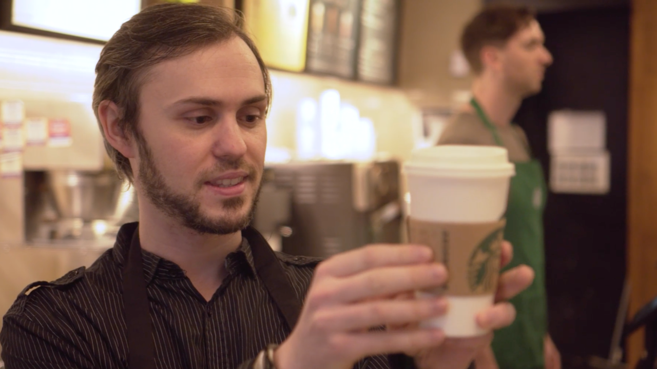 starbucks tapped alan shires to star in its training program after a uk coffee chain rejected him for being too senior