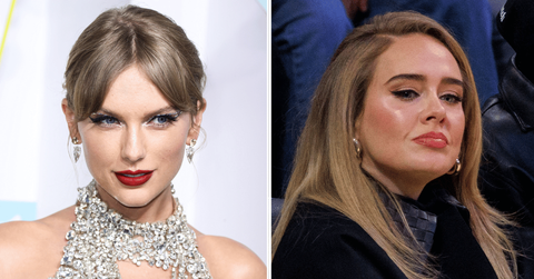 Split photo of Taylor Swift, Adele