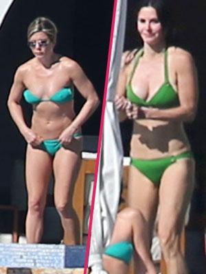 Jennifer Aniston & Courteney Cox Show Off Amazing Bikini Bodies In Cabo