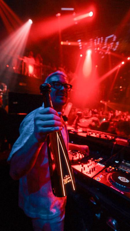 diplo celebrating his newest single  with don julio  in the booth during art basel in miami