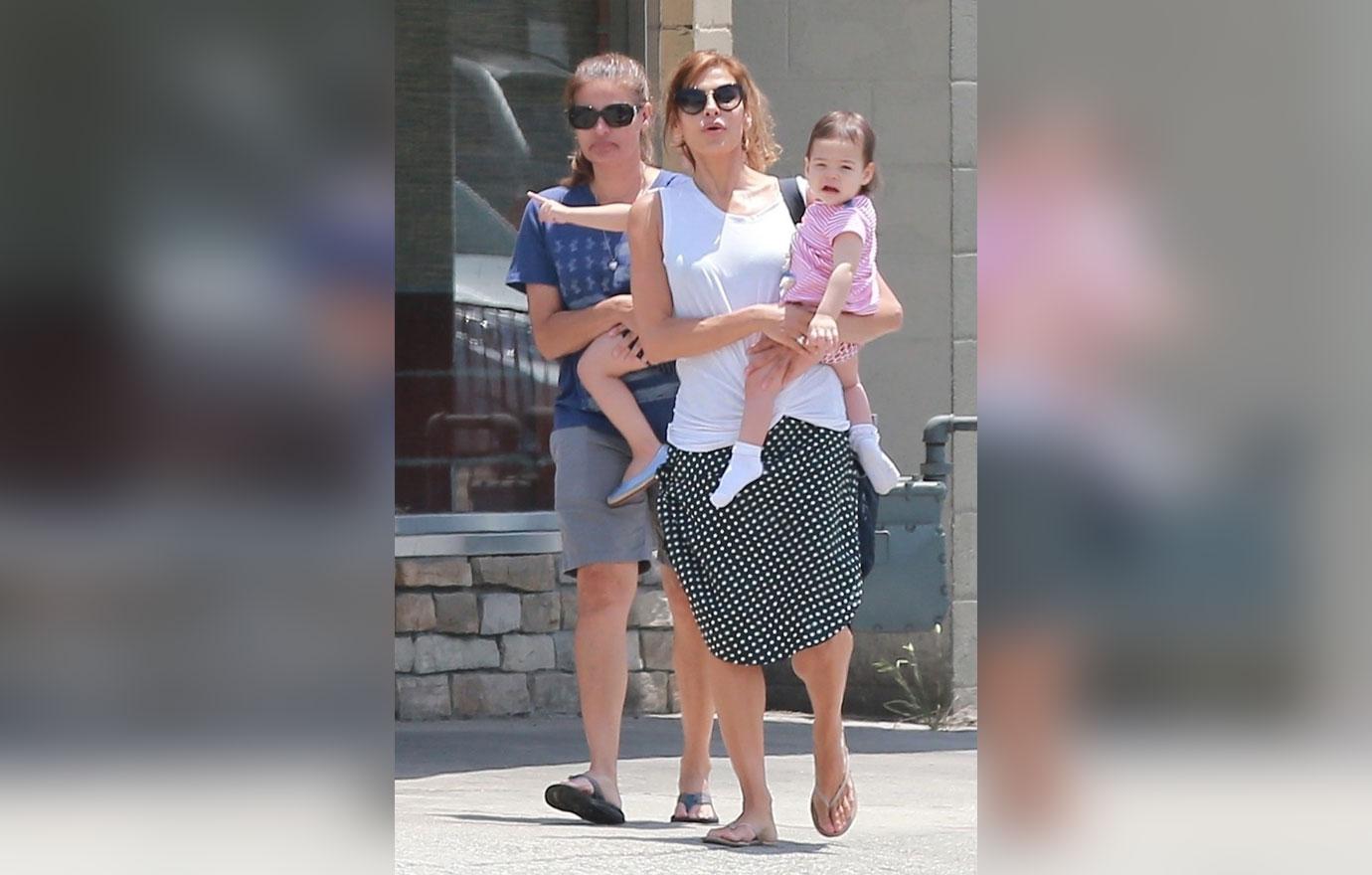 Eva Mendes Takes Daughters Out For Summer Stroll