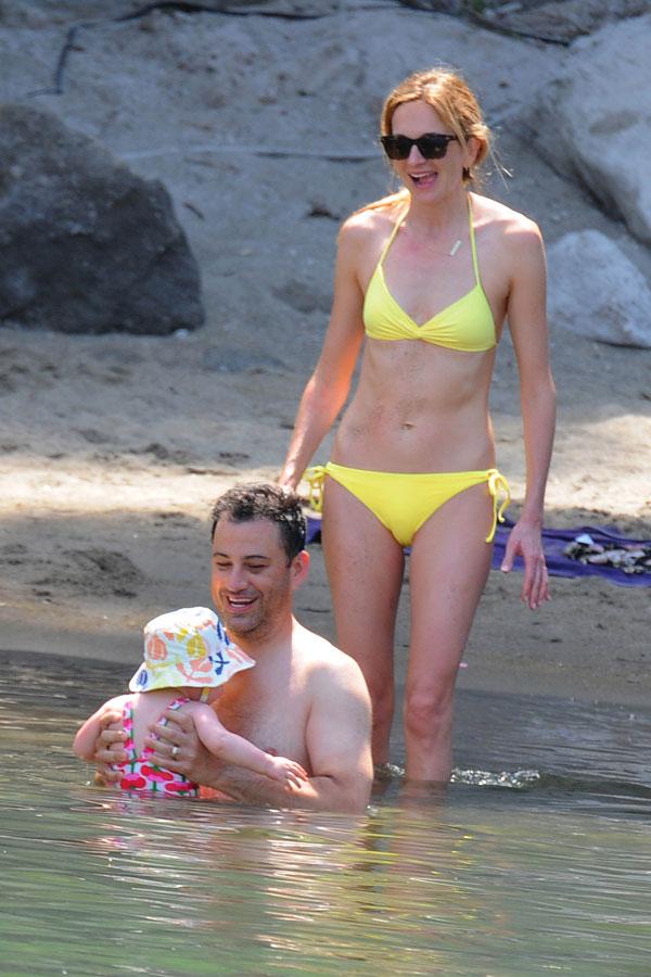 Jimmy Kimmel Shirtless Wife Daughter Jane Beach