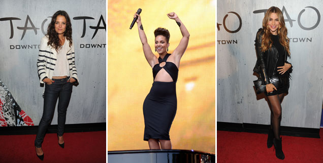 //katie holmes alicia keys swizz beatz sofia vergara tao downtown opening