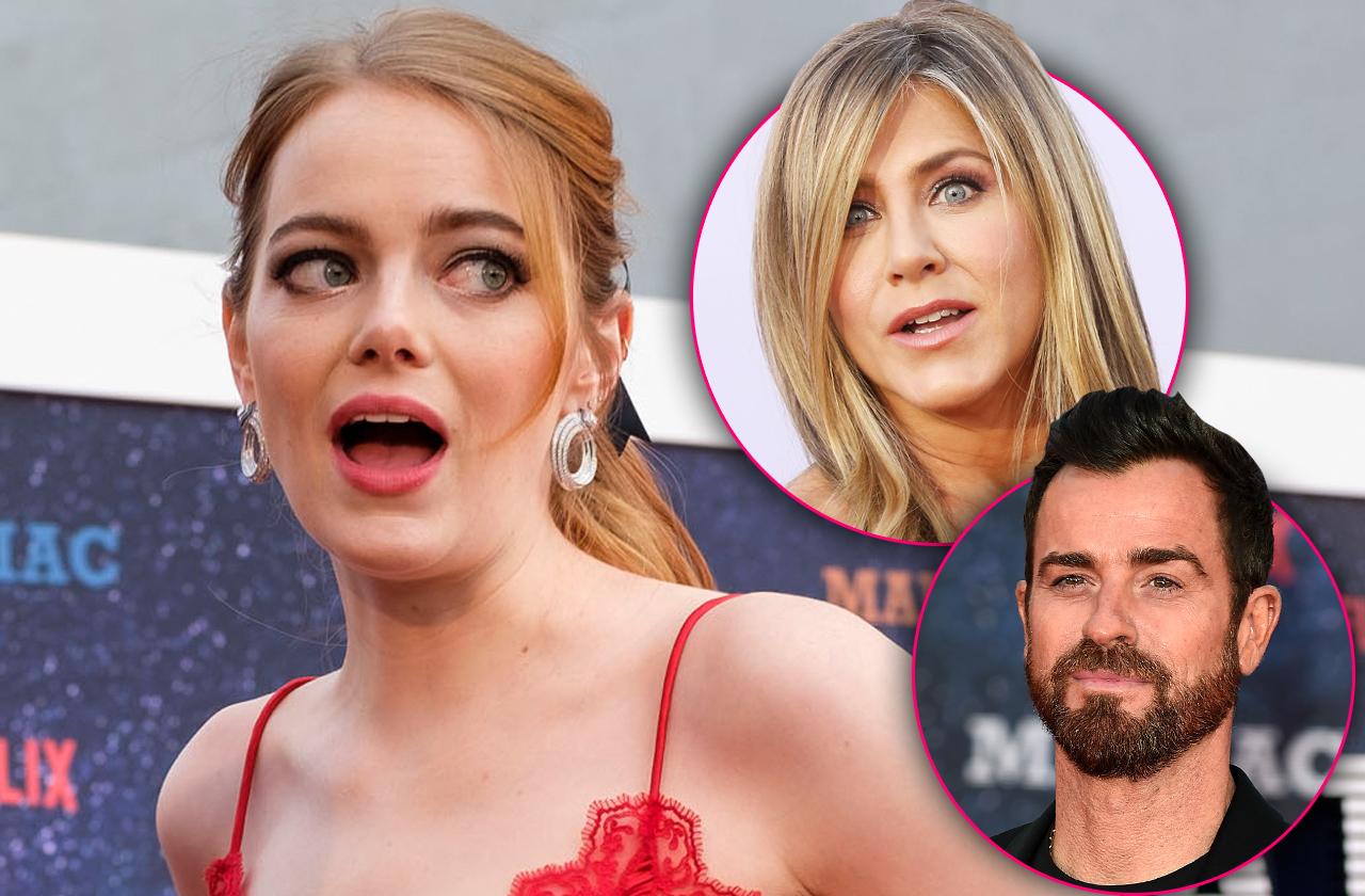 jennifer aniston feud emma stone hollywood shuns actress justin theroux