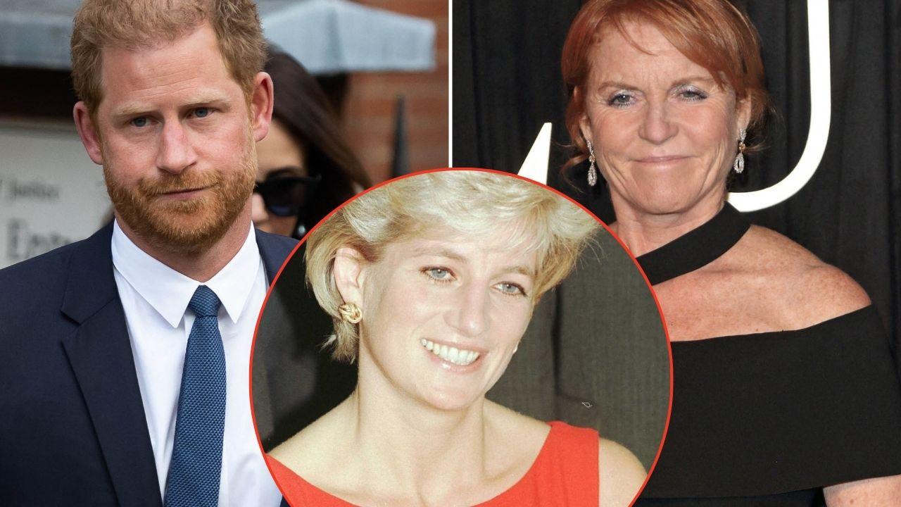 Split photos of Prince Harry, Princess Diana and Sarah Ferguson