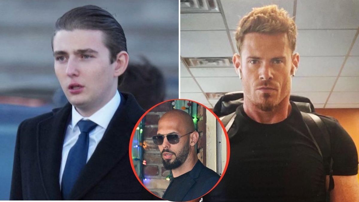 split image of Barron Trump / Justin Waller / Andrew Tate