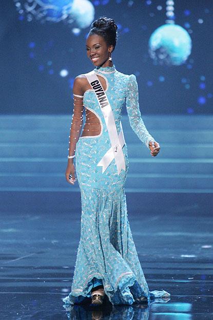 Oops! Miss Guyana Takes A Spill On The Miss Universe Catwalk