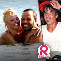 //pamela anderson sons happy married rick solomon tommy lee dead beat dad sq