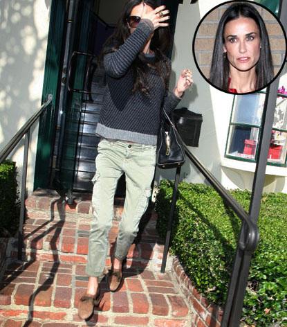 Demi Moore Alarmingly Skinny Leaving L.A. Salon