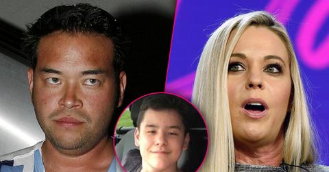Jon Gosselin Looking Angry With Split of Kate Looking Upset Claims She Mentally Tortured Son Collin Who Is Inset Smiling