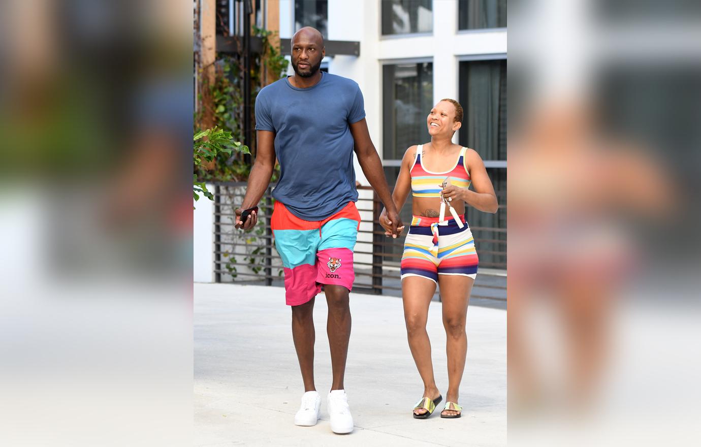 Lamar Odom And Fiance Sabrina Parr Hit The Pool After Their Shocking Engagement