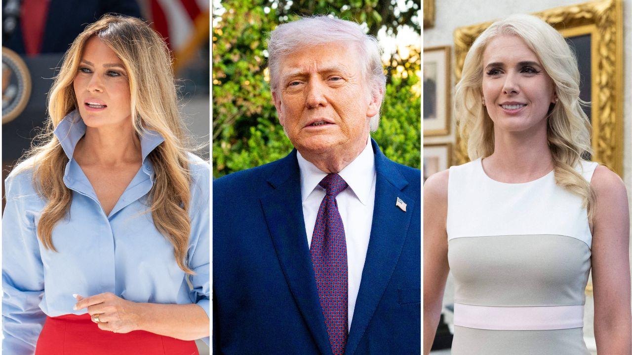 A photo of Melania Trump alongside a photo of Donald Trump alongside a photo of Natalie Harp