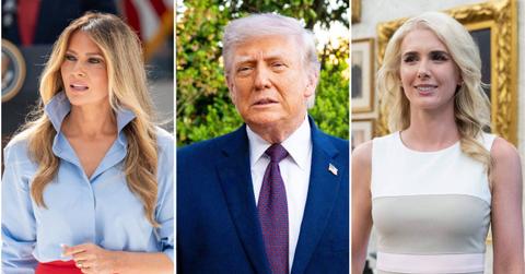 A photo of Melania Trump alongside a photo of Donald Trump alongside a photo of Natalie Harp
