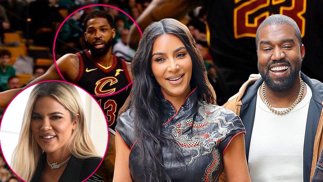 Kim Kardashian & Kanye West Courtside At Tristan Thompson’s Game