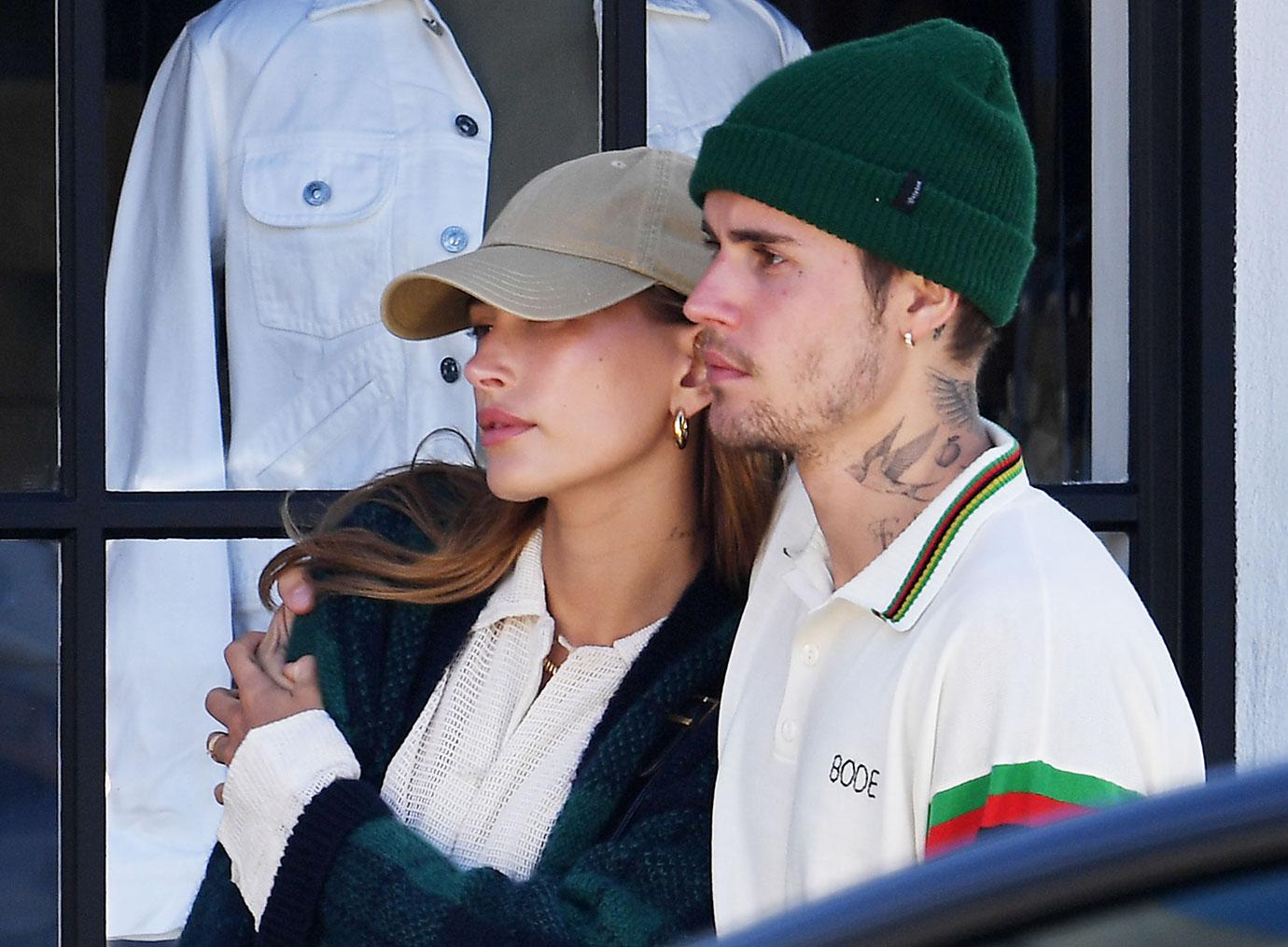 justin hailey bieber photos babysitting niece baby  iris stroller