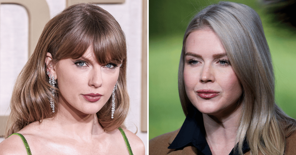 Split photo of Taylor Swift, Karoline Leavitt 