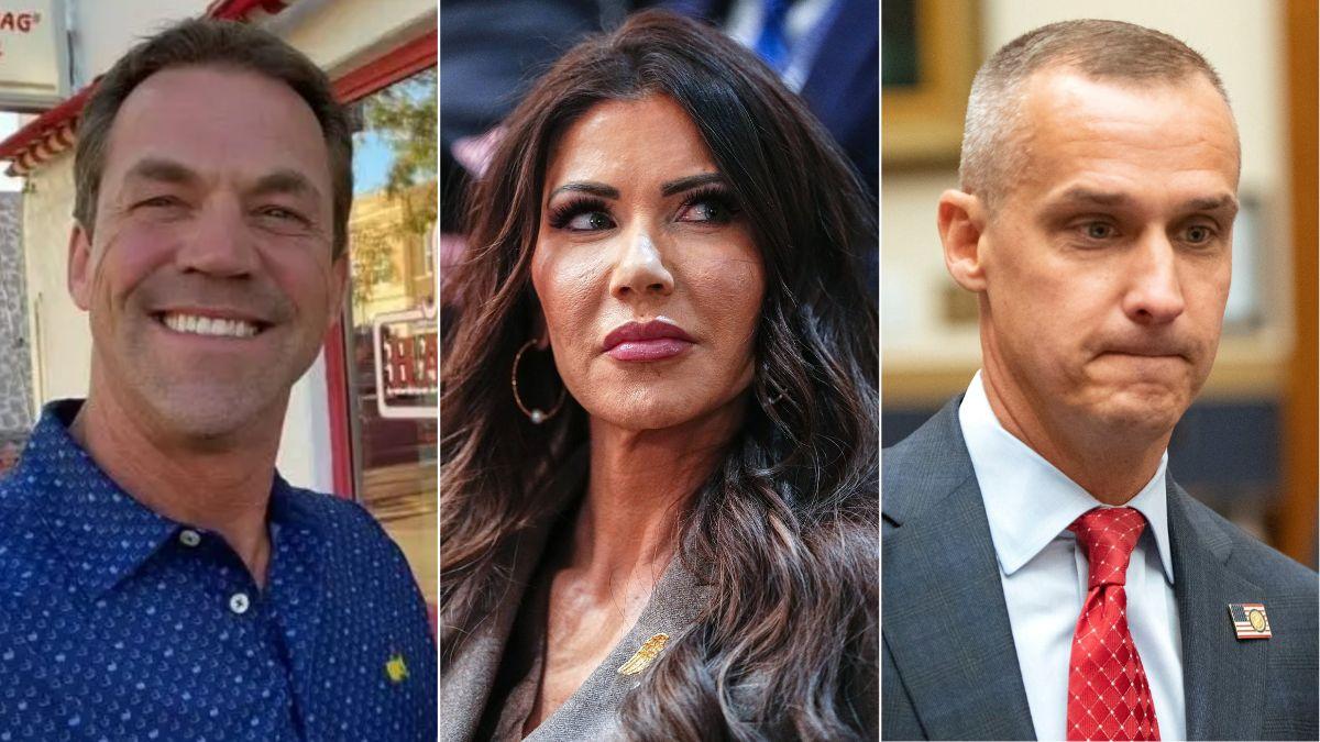 split image of Bryon Noem / Kristi Noem / Corey Lewandowski