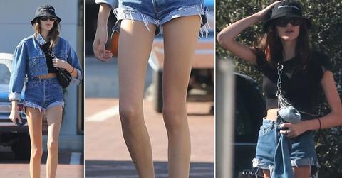 Kaia Gerber Scary Skinny Legs Walking In Denim