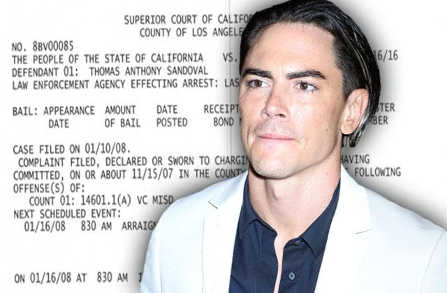 tom sandoval bench warrant driving suspended license vanderpump rules