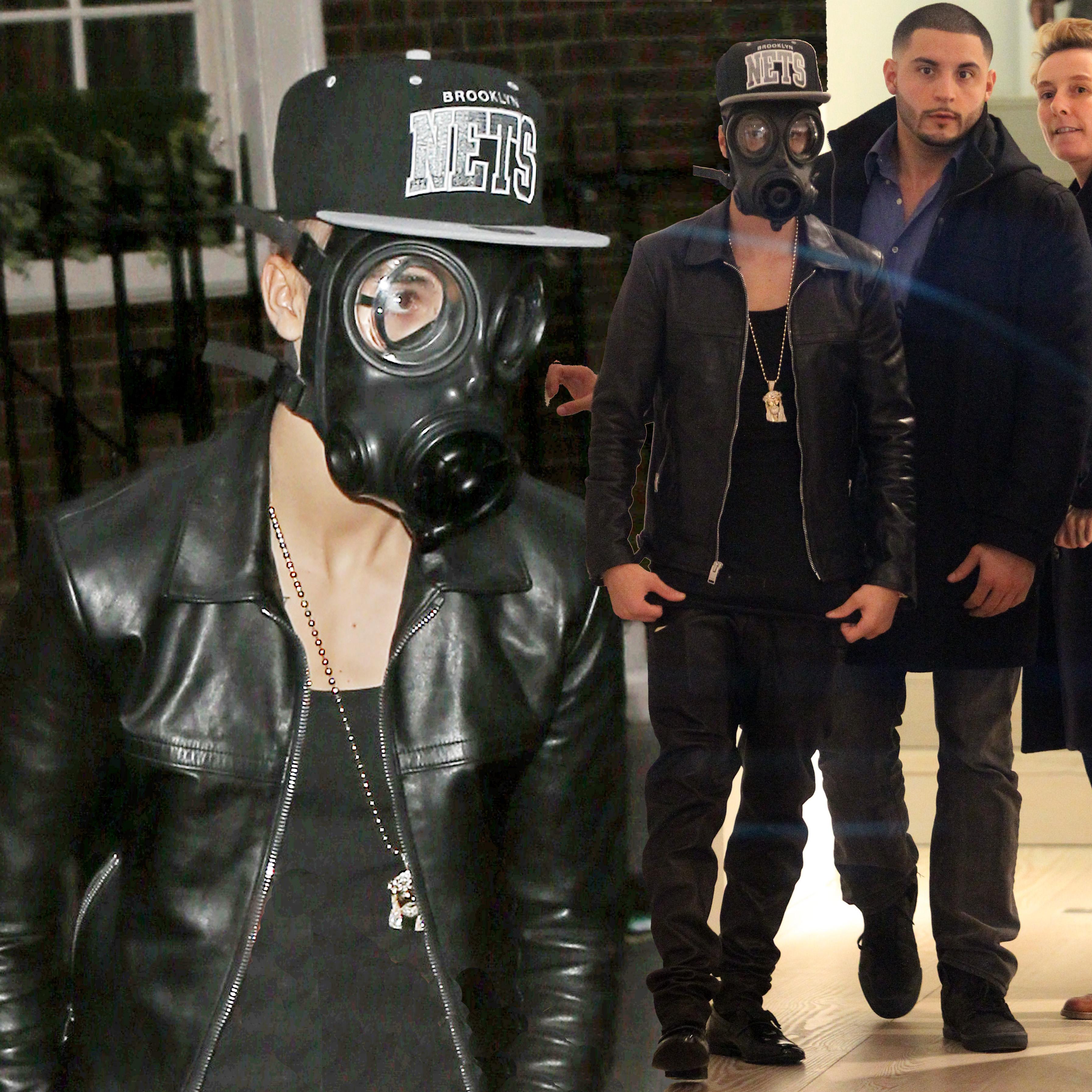 //justin bieber gasmask getty