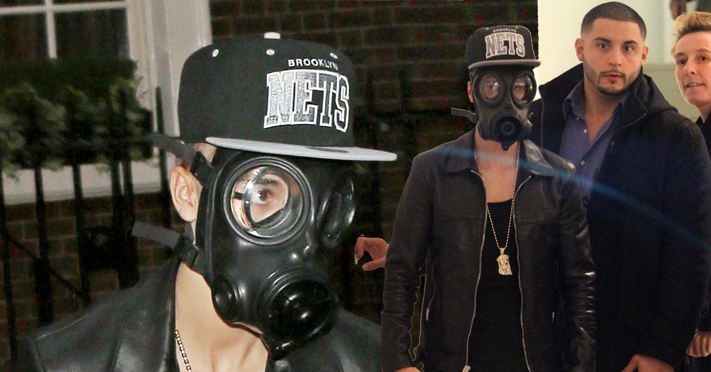 Huh Justin Bieber Wears Gas Mask On London Shopping Trip