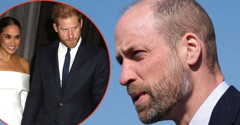 Split photos of Prince WIlliam, Prince Harry and Meghan Markle
