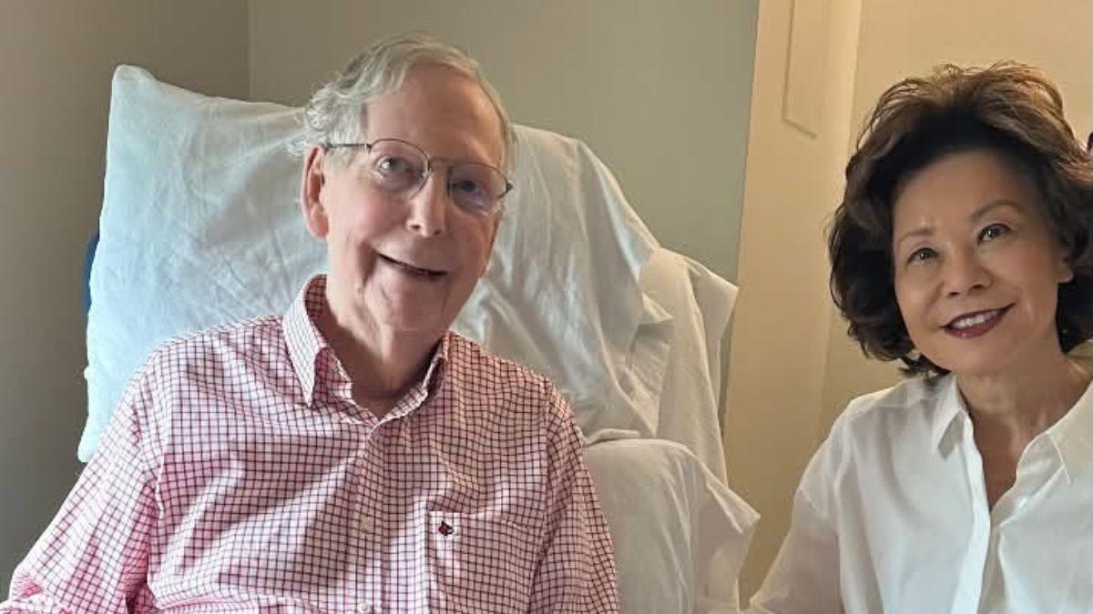 A photo of Mitch McConnell and Elaine Chao