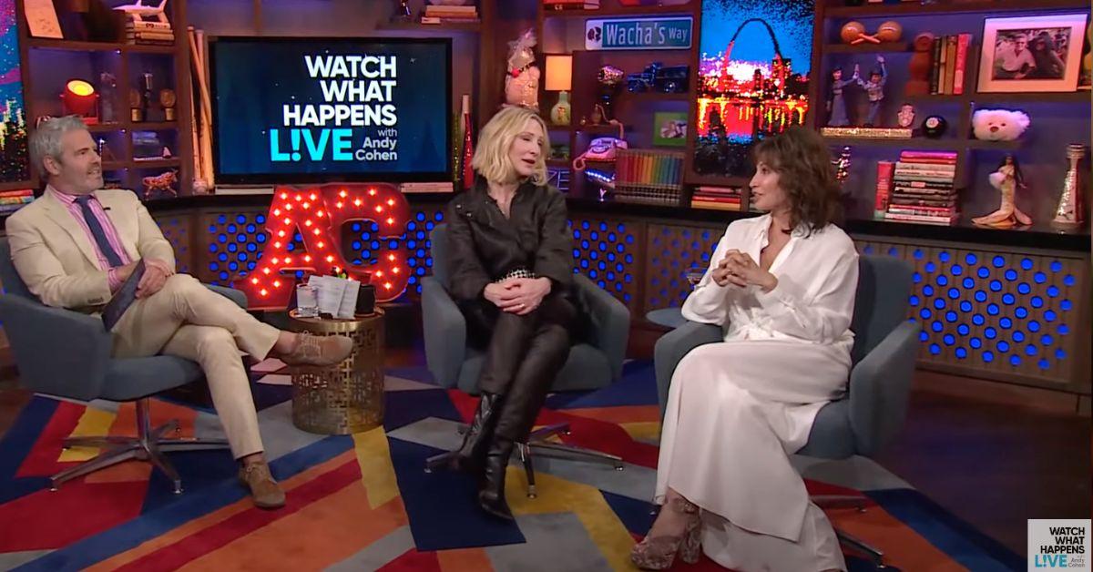 Andy Cohen, Cate Blanchett and Gina Gershon 