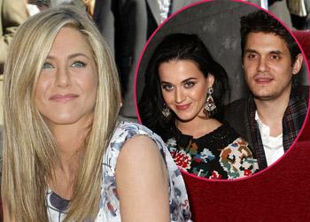 Jennifer Aniston peace John mayer Katy perry