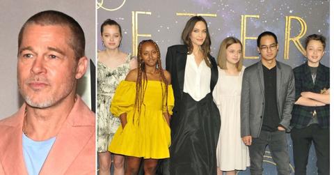 picture of Brad Pitt, Angelina Jolie and their his family