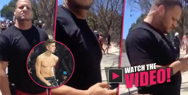 Justin Bieber Bodyguard S Heavy Handed Tactics Caught On Camera Fan Harassed Has Cell Phone