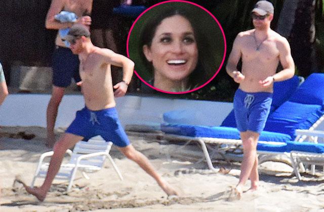 Prince Harry Shirtless Beach Jamaica Meghan Markle Wedding