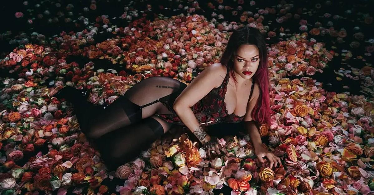 rihanna frolics naked bed rose petals raunchy valentines day range