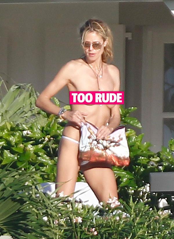 //Heidi Klum sunbathes topless thong boyfriend Vito Schnabel