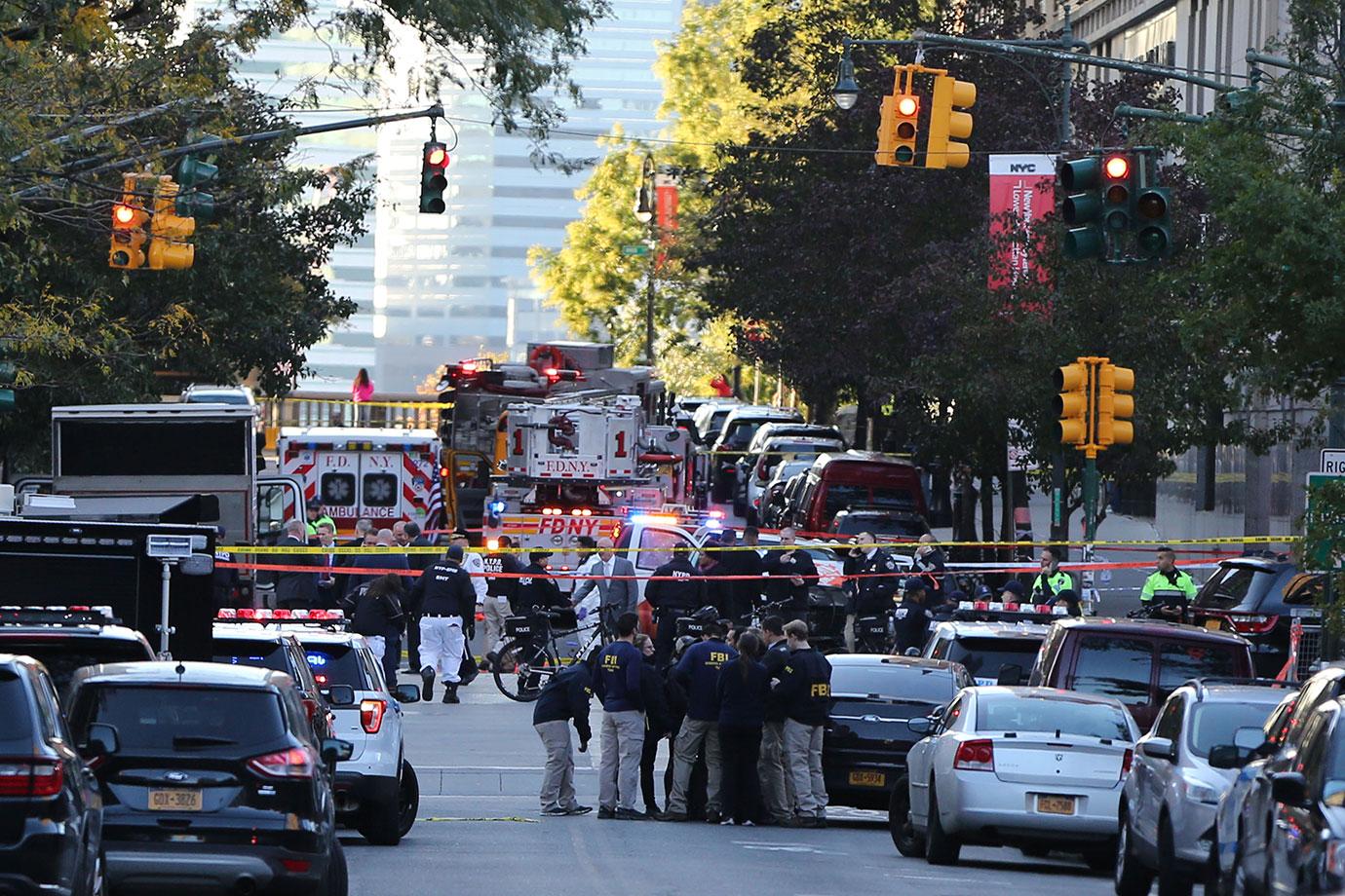 NYC car crash shooting photos video