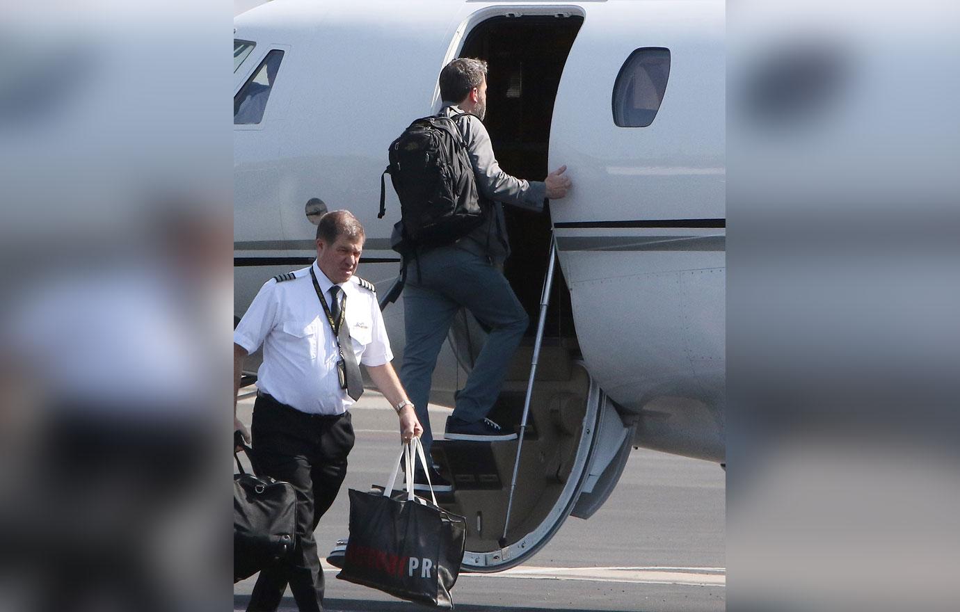 Ben Affleck Looks Like Big Kid Boarding Private Jet