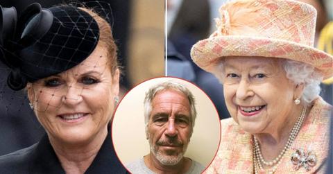picture of Sarah ferguson, jeffrey epstein and the queen