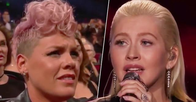 Christina Aguilera Whitney Houston AMA Performance Pink Feud
