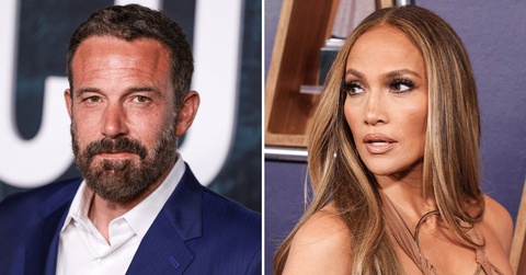Split photo of Ben Affleck and Jennifer Lopez