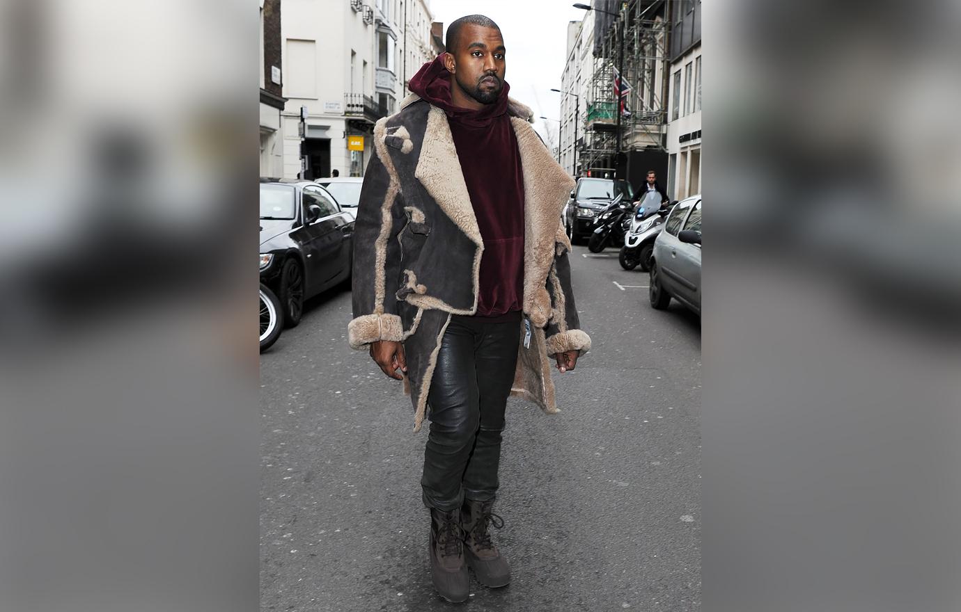 Kanye West Grey Trench Coat With Hood