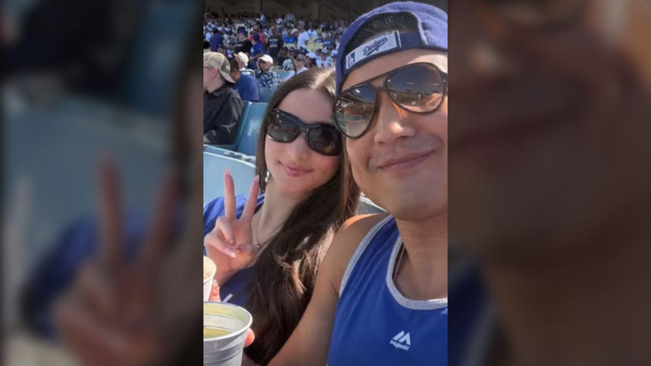Lopez shared several snaps and videos from Sunday's Dodgers game.