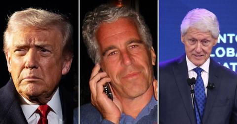 Composite photo of Donald Trump, Jeffrey Epstein and Bill Clinton