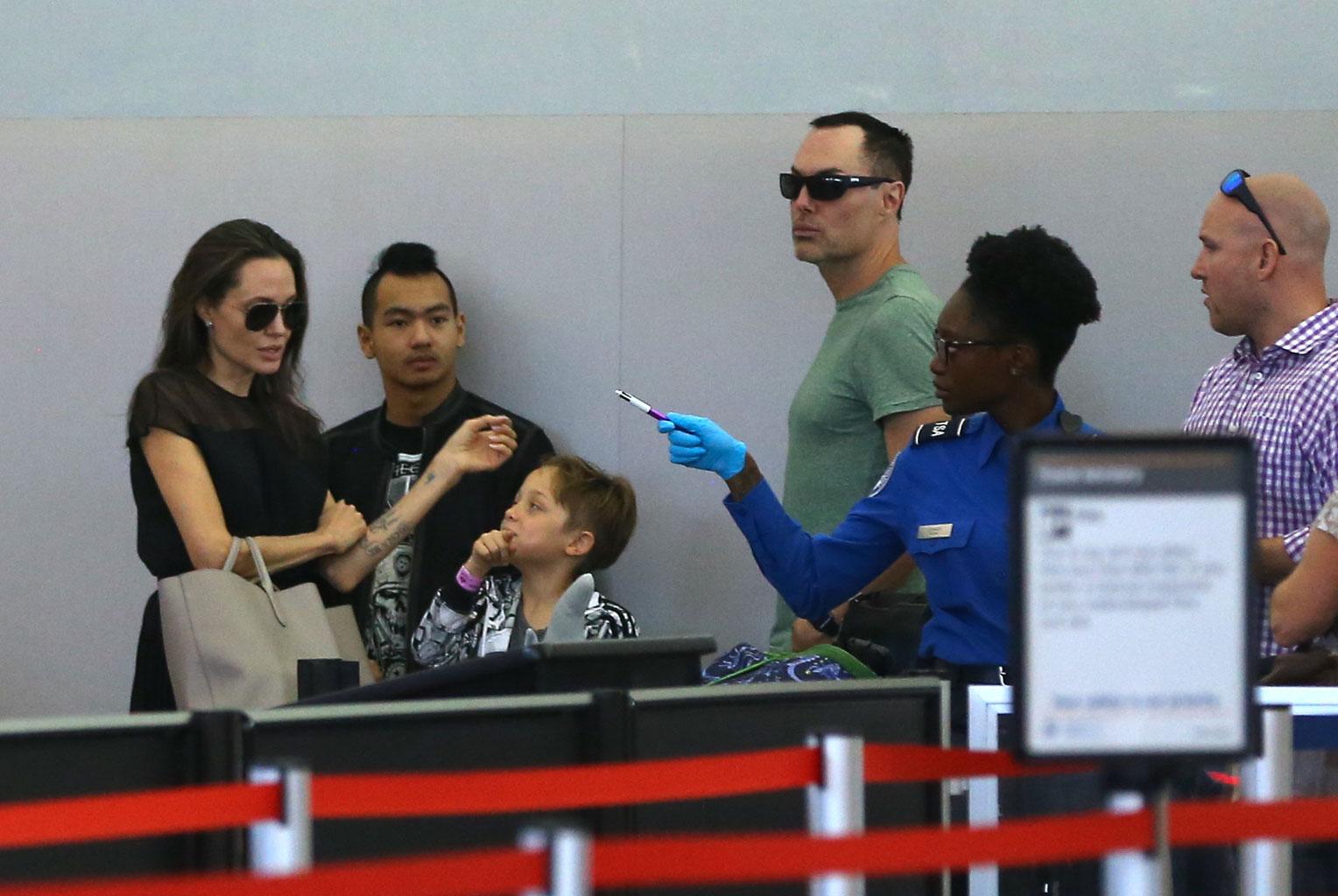 Angelina Jolie Scary Skinny Arms Legs Airport NYC