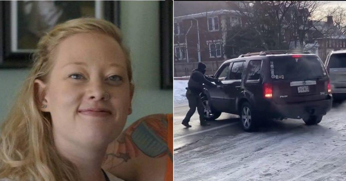 picture of Renee Nicole Good and ICE agents confronting her in car